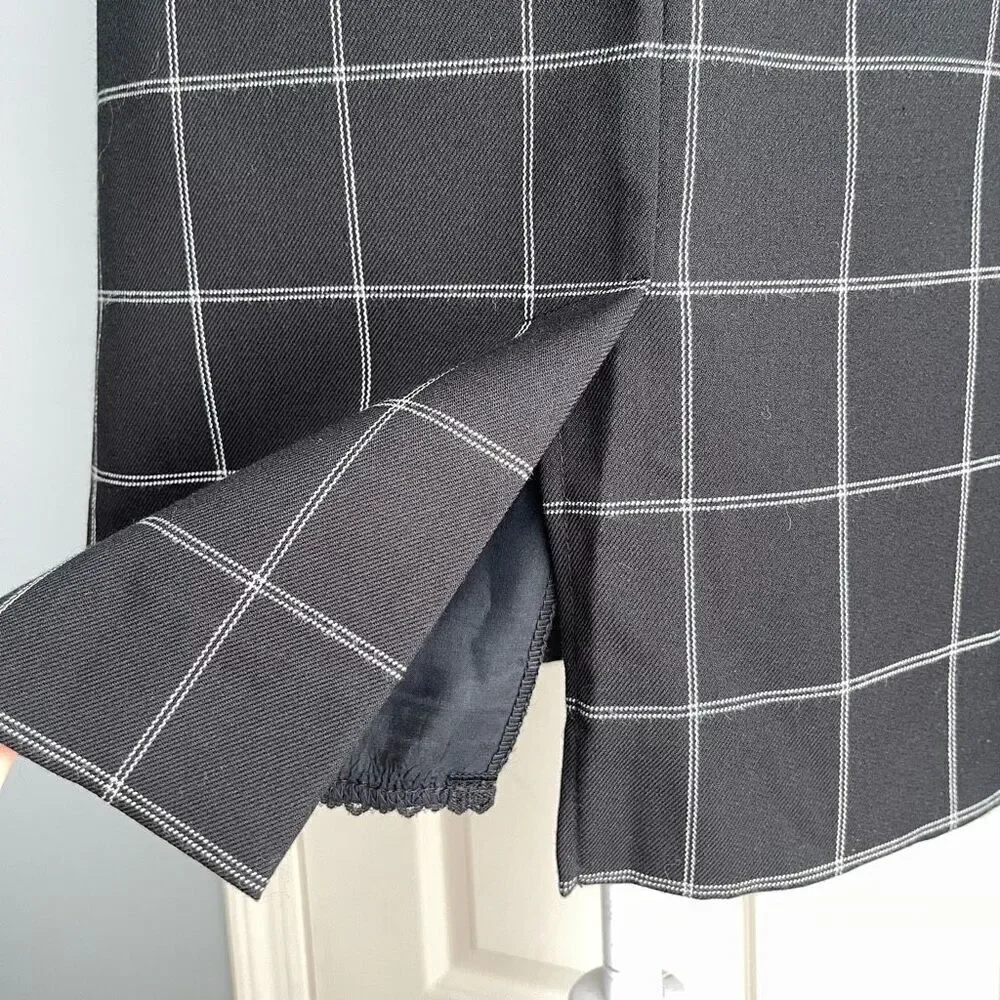 NWT Le Chateau Grid Check Pencil Skirt - 1/2